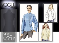 8515 VOGUE BUTTON ASYMMETRICAL SHORT - LONG SLEEVE SHIRT LENGTHS PATTERN 8-10